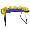 Toddler Tables 8-Seat Feeding Table, Blue Top, Yellow Seats view 1