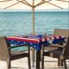 4th of July Outdoor Tablecloth with Umbrella Hole Stars Stripe Retro Rural Farmhouse 54x54in Square Waterproof Spillproof Patio Table Cover Tabletop Protector for Picnic, Garden, Camping, Backyard view 3