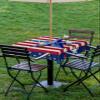4th of July Outdoor Tablecloth with Umbrella Hole Stars Stripe Retro Rural Farmhouse 54x54in Square Waterproof Spillproof Patio Table Cover Tabletop Protector for Picnic, Garden, Camping, Backyard view 4