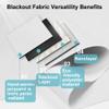 BERISSA Blackout Roller Shades for Windows Cordless Roller Blinds with Cassette Valance Jacquard Insulated Fabric for French Doors Bedrooms Living Rooms.True White.26 W x 76" H view 4