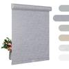 BERISSA Blackout Roller Shades for Windows Cordless Roller Blinds with Cassette Valance Jacquard Insulated Fabric for French Doors Bedrooms Living Rooms.Blue Gray.59 W x 68" H view 1
