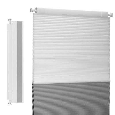 Boolegon Day and Night Cellular Shades No Tools No Drill Blinds for Window Cordless Easy to Install Honeycomb Shades Blackout&Filter Light Window Shades for Office Home, White, 41.5" W x 36" H