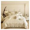 ADovz French lace Bedding Set 1000TC Egyptian Cotton Embroidery Duvet Cover Set Bed Sheet Pillowcases,Bed Sheets, King, Beige, FH-762 view 1