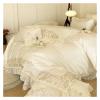 ADovz French lace Bedding Set 1000TC Egyptian Cotton Embroidery Duvet Cover Set Bed Sheet Pillowcases,Bed Sheets, King, Beige, FH-762 view 2