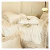 ADovz French lace Bedding Set 1000TC Egyptian Cotton Embroidery Duvet Cover Set Bed Sheet Pillowcases,Bed Sheets, King, Beige, FH-762 view 3