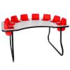 Toddler Tables 8-Seat Feeding Table, Gray Glace Top, Red Seats view 1