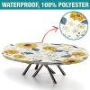 Barsada Flower Print Oval Tablecloth Fitted Greaseproof Waterproof Elastic Large Oval Tablecloth Table Cloth Oval for Bridal Shower Engagement Housewarming Wedding Fits for 42" x 60" Oval Table view 2