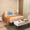 Harper & Bright Designs Full Size Murphy Bed, Morden Full Vertical Murphy Bed with Sofa and Drawers, Wall Bed Hidden Bed Gas Struts, White+Orange view 4
