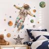 Astronaut Wall Stickers Large Cartoon Spaceman Outer Planet Wall Decals Creative DIY Art Vinyl Removable Art Decor for Kids Bedroom Playroom Living Room view 2