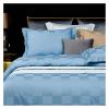 ADovz 600TC Cotton Bedlinen Plaid Satin Bed Linen Yellow bedcover Duvet Cover Pillowcase Bedding Set Bed Set,Bed Sheets, King, Blue, FH-762 view 2