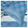 ADovz 600TC Cotton Bedlinen Plaid Satin Bed Linen Yellow bedcover Duvet Cover Pillowcase Bedding Set Bed Set,Bed Sheets, King, Blue, FH-762 view 3