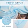 Aimego Long Funny Shower Curtain - Bathing Cat Cute Kitten Taking Shower with Rubber Ducks Fabric Cloth Shower Curtain Set with 12 Hooks for Kids Bathroom Decor Accessories Bathtub Curtain, 72"x78" view 4