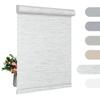 BERISSA Blackout Roller Shades for Windows Cordless Roller Blinds with Cassette Valance Jacquard Insulated Fabric for French Doors Bedrooms Living Rooms.White.23 W x 68" H view 1