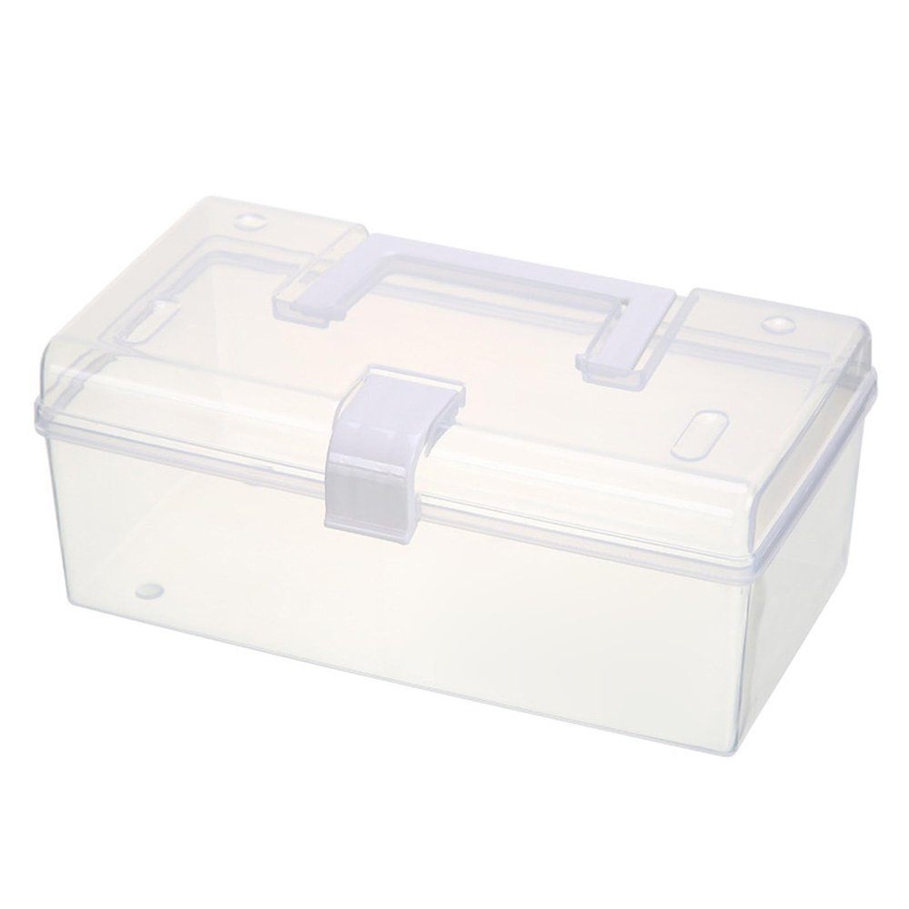 BEIDUOYANG Portable Clear Storage Box With Handle Tool Organizer Accessory Portable For Children Adults Toy Tool Organization Clear Storage Box With Lid, Large