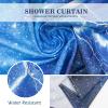 Aimego Long Funny Shower Curtain - Cute Cool Cat on Fantasy Outer Space Galaxy Universe UFO Fun Fabric Cloth Shower Curtain Set with 12 Hooks for Bathroom Decor Accessories Bathtub Curtain, 72"x78" view 4