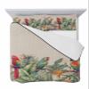 Full Size Quilt Set, Tropical Birds Parrot on Branch Lightweight Bedspread Coverlet Set Soft Microfiber Summer Quilt with 2 Pillow Shams, Green Palm Leaves on Burlap 3 Piece Comforter Bedding Set view 2