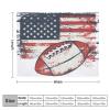 TOWINSFB Tradition Rugby Sport Throw Blanket, Fuzzy Lightweight Soft Cozy Warm American Flag Ball Splash Ink Flannel Blanket for Couch Sofa- 50"x60" view 2