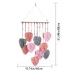 MEUNEAR Pink Macrame Leaf Wall Hanging Sage Pink and Grey Tassels Leaves Woven Tapestry Boho Wall Decor Macrame Wall Art for Living Room Leaves Tapestries for Nursery Bedroom Apartment Home Decor view 2