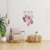 MEUNEAR Pink Macrame Leaf Wall Hanging Sage Pink and Grey Tassels Leaves Woven Tapestry Boho Wall Decor Macrame Wall Art for Living Room Leaves Tapestries for Nursery Bedroom Apartment Home Decor view 3