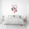 MEUNEAR Pink Macrame Leaf Wall Hanging Sage Pink and Grey Tassels Leaves Woven Tapestry Boho Wall Decor Macrame Wall Art for Living Room Leaves Tapestries for Nursery Bedroom Apartment Home Decor view 4