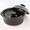 Ginpo Touki Ginpo Pottery Chrysanthemum Flower Rice Pot, 3 Cuisine, Double Lid, Earthenware, Compatible with Direct Fire, Lapis Glaze, Blue, Made in Japan view 2