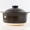 Ginpo Touki Ginpo Pottery Chrysanthemum Flower Rice Pot, 3 Cuisine, Double Lid, Earthenware, Compatible with Direct Fire, Lapis Glaze, Blue, Made in Japan view 3