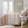 WONGS BEDDING Boho Beige Quilt Set King Size,Geometry Printed Bedspread Coverlet Set with 2 Pillowcases,Soft Bohemian Bedding Set King 104"90" view 3