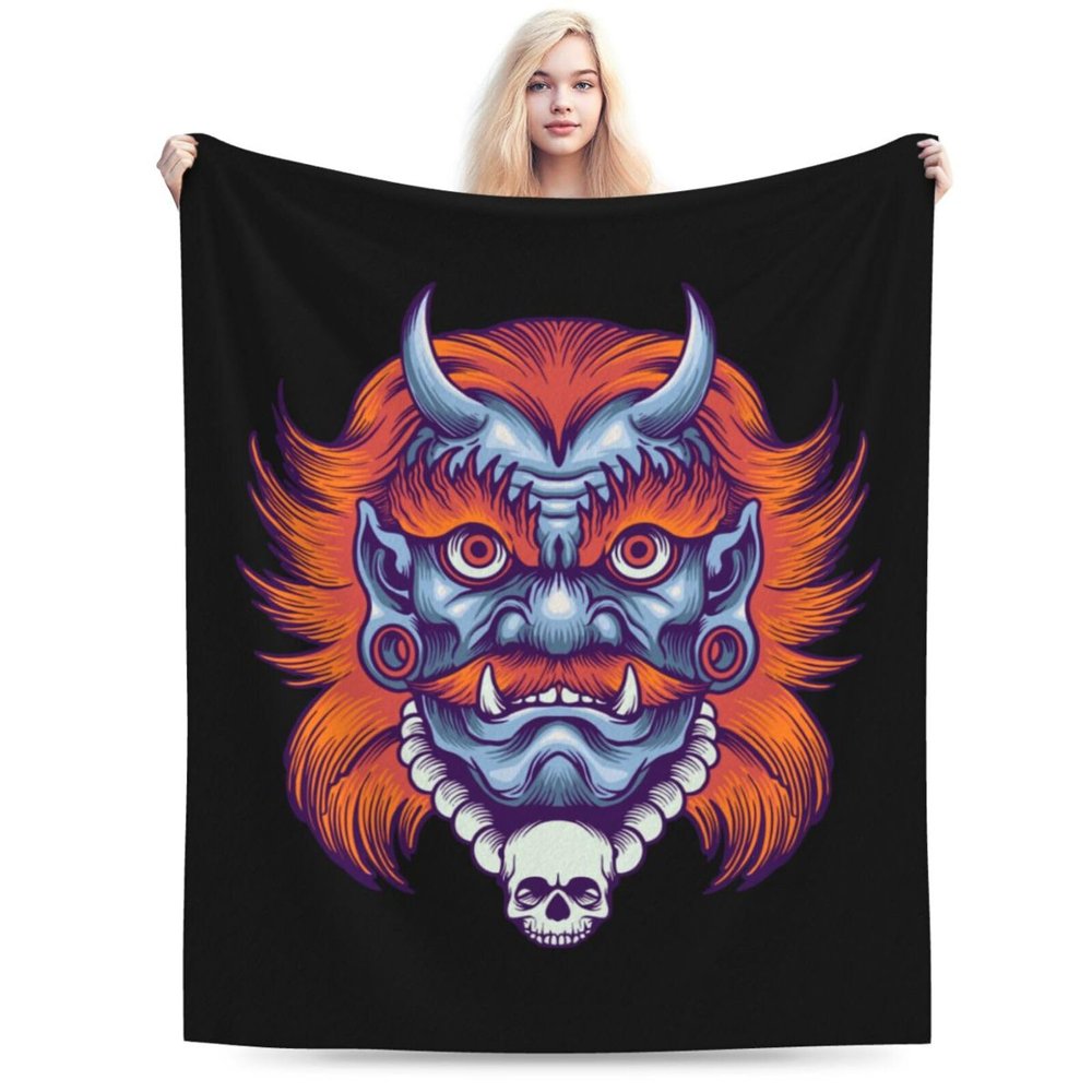 Giant Monster Mask Throw Blanket for Couch 50"x40" Bed Sofa Super Soft Cozy Blanket Flannel Blankets & Throws