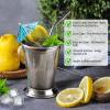12 Sets Mint Julep Cups Silver with Straws 12 oz Stainless Steel Drinking Cups Beaded Mint Julep Cups Metal Cocktail Glasses with Straws and Drink Picks for Mint Julep Cocktails Beer Juice Beverage view 3
