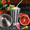 12 Sets Mint Julep Cups Silver with Straws 12 oz Stainless Steel Drinking Cups Beaded Mint Julep Cups Metal Cocktail Glasses with Straws and Drink Picks for Mint Julep Cocktails Beer Juice Beverage view 4