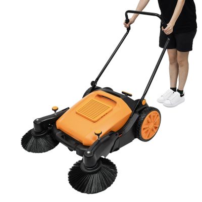 BENTFL Walk-Behind Hand Push Sweeper, 14.53 Gallon Capacity-41.34in Sweeping Width Floor, Adjustable Handle Manual Push Floor Sweeper for Shopping Malls, Factory Warehouses, Factories