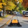 BENTFL Walk-Behind Hand Push Sweeper, 14.53 Gallon Capacity-41.34in Sweeping Width Floor, Adjustable Handle Manual Push Floor Sweeper for Shopping Malls, Factory Warehouses, Factories view 3