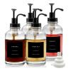 4-Pack Coffee Syrup Dispenser for Coffee Bar, 16.9 oz 500 ml Glass Syrup Bottle with 36 Labels, Syrup Pump Dispenser for Coffee Bar(Black Pump) view 1