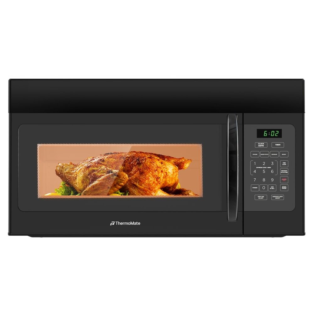 30" Over the Range Microwave Oven, ThermoMate 1.7 Cu. Ft. Capacity Microwave Over the Stove with One Touch, 1000 Cooking Watts, 300 CFM, 10 Power Levels, LED Lighting, Black