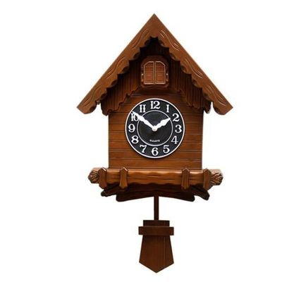 ZLGONRL Creative Cuckoo 3D Wall Clock Wall Home Decor Pendulum Clock Gift Ideas Wall Watch Clock Living Room (Black)