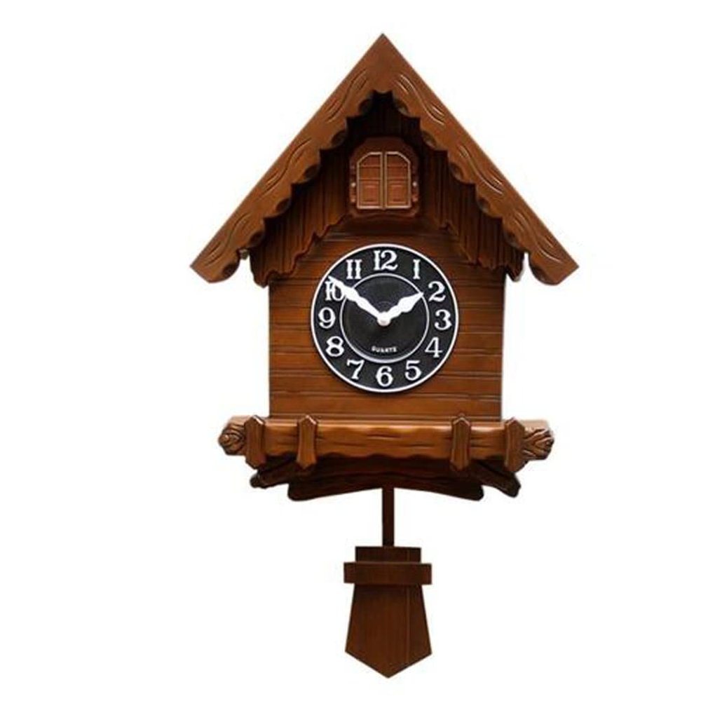 ZLGONRL Creative Cuckoo 3D Wall Clock Wall Home Decor Pendulum Clock Gift Ideas Wall Watch Clock Living Room (Black)