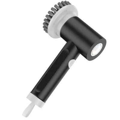 Lyunsi Electric Cleaning Brush Household Cleaning Brush Electrical Spin Scrubber Gadgets for Home and Kitchen Cleaning Products (Color : Black)