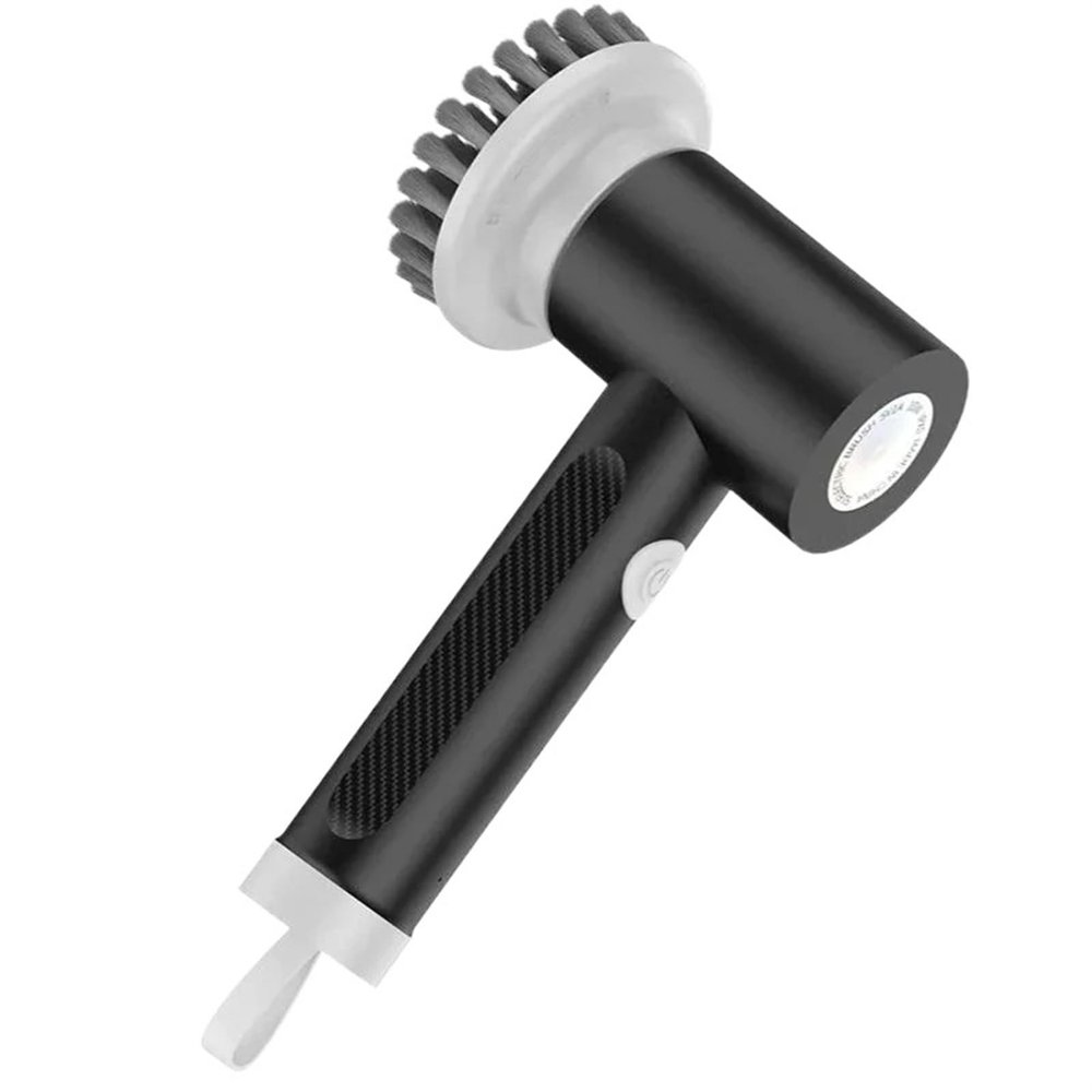 Lyunsi Electric Cleaning Brush Household Cleaning Brush Electrical Spin Scrubber Gadgets for Home and Kitchen Cleaning Products (Color : Black)