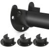 Closet Rod Bracket, 1 Inch Closet Rod Holders Pole Socket Bar Support Heavy Duty Stainless Steel for Closet Shower Wardrobe, Black, 4 Pack view 1