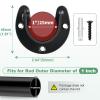 Closet Rod Bracket, 1 Inch Closet Rod Holders Pole Socket Bar Support Heavy Duty Stainless Steel for Closet Shower Wardrobe, Black, 4 Pack view 2