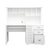 AOPNOMU Modern Computer Desk with Hutch, Wood Hutch Desk, Work Table with Drawers & Bookshelf, Executive Desk for Small Space, Home, Office (White) view 4
