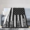 Brisket Butts Ribs and Freedom USA Flag Throw Blanket for Couch 40"x30" Bed Sofa Super Soft Cozy Blanket Flannel Blankets & Throws view 2