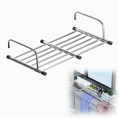Folding Retractable Laundry Hanger, Radiator Clothes Airer Rack, Wall Clothes Dryer Wall Drying Rack For HangingStainless Steel Radiator Folding Airer, Laundry Airer For Balcony ( Color : Silver , Si