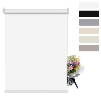 BERISSA Blackout Roller Shades, Easy to Install Window Roller Shades Pull Down,UV Protection Room Darkening Shades, Custom Shades, Office, Home. White, 57" W x 36" H