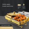 FAFACAI Buffet Warmer - self-Service hot Pot Set, self-Service hot Pot Set, Foldable self-Service Heater Set, Food Pot, Kettle, Oil Rack and Catering Activity lid (Gold) (Gold) view 2