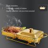 FAFACAI Buffet Warmer - self-Service hot Pot Set, self-Service hot Pot Set, Foldable self-Service Heater Set, Food Pot, Kettle, Oil Rack and Catering Activity lid (Gold) (Gold) view 3