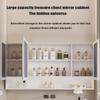 JSLJDM Mirror with Medicine Cabinet, Bathroom Mirror with Storage,Bathroom Vanity Mirror Cabinet Aluminum Mirror Cabinet with Anti-Fog, Stepless Dimmable Light,White 70 * 70 * 13cm Grey view 2