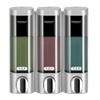 SUREK Simple Clear Soap Dispenser Silver Wall Mounted Shower Pump Dispenser Plastic Lotion Dispenser Easy to use view 1