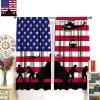 AAVEUP Kids American Flag Curtain, Cartoon Flag Special Forces Soldiers Tanks Helicopters Patterns Blackout Windows Treatments, Thermal Insulated Drapes for Boys Adolescents Room Bedroom 52x84in view 3