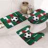BTCOWZRV Bathroom Rug Set 3 Piece Super Soft Absorbent Bath Mats Non-Slip Italian Flag and Football Bath Rug U-Shaped Contour Toilet Rug Washable Toilet Lid Cover for Bathroom Floor Tub and Shower view 1